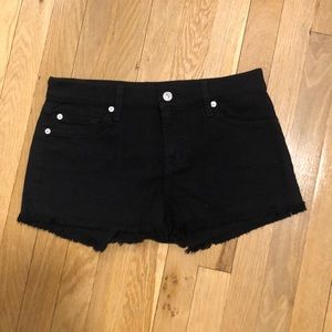 Seven for all mankind black denim cutoff shorts